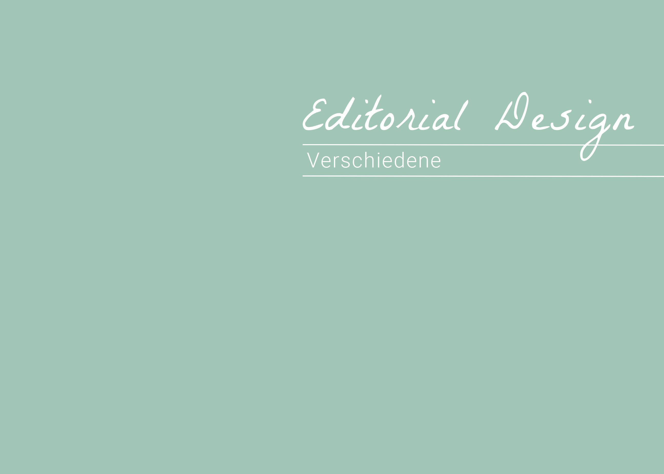 Editorial Design – Verschiedene